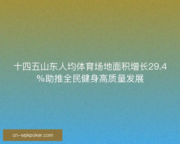 十四五山东人均体育场地面积增长29.4%助推全民健身高质量发展